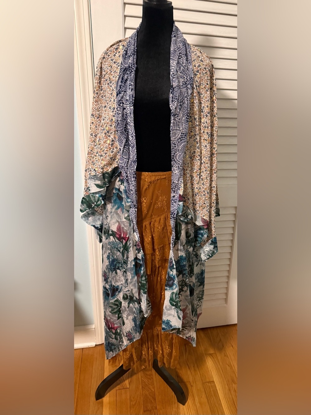 Umgee Floral Patchwork Kimono Duster - “Angel Wings” Multicolor! NWT